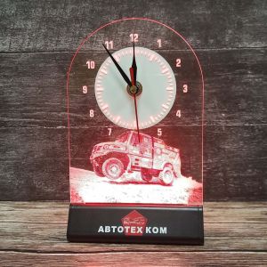 Светильник и часы с лого на заказ 